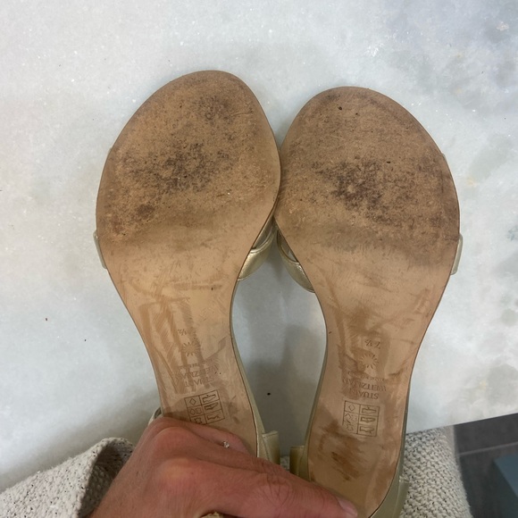 Stuart Weitzman Nudistsong Metallic Leather Sandals - Picture 5 of 5